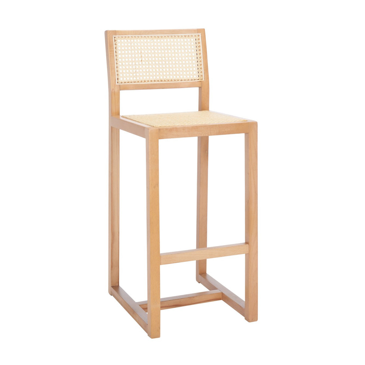 Odeon Rattan Teak Bar Stool Natural High Chair Aqma Teak Furniture