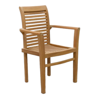 Teak Arm Chair Stacking Garden UK