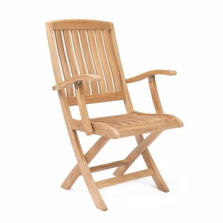 Teak Folding Chair with Slat Outdoor Furniture with Armrests Hollands