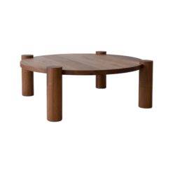 Teak wood round brown garden coffee table Teak wood round brown garden coffee table