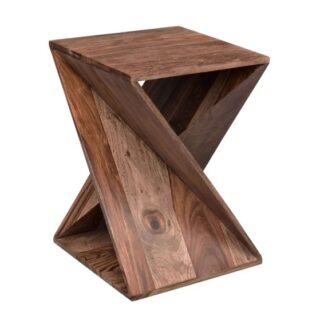 Twisted Stool Suar Wood Outdoor Furniture