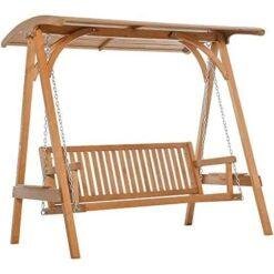 Outsunny 3 Seater Teak Swing Chair Outsunny 3 Seater Teak Swing Chair