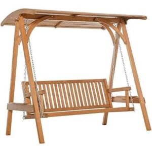 Outsunny 3 Seater Teak Swing Chair Outsunny 3 Seater Teak Swing Chair