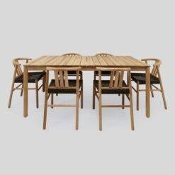 Six Sets of Teak Patio Furniture Dining Tables Six Sets of Teak Patio Furniture Dining Tables