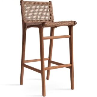 Paramus Canadian Teak and Rattan Outdoor Bar Stools