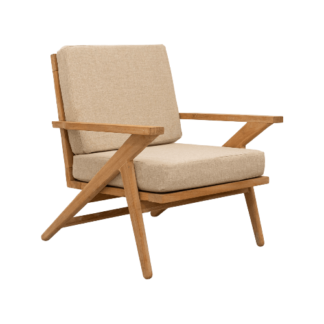 Lounge arm chair teak wood with cushion