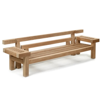 Takuya teak garden bench with backrest