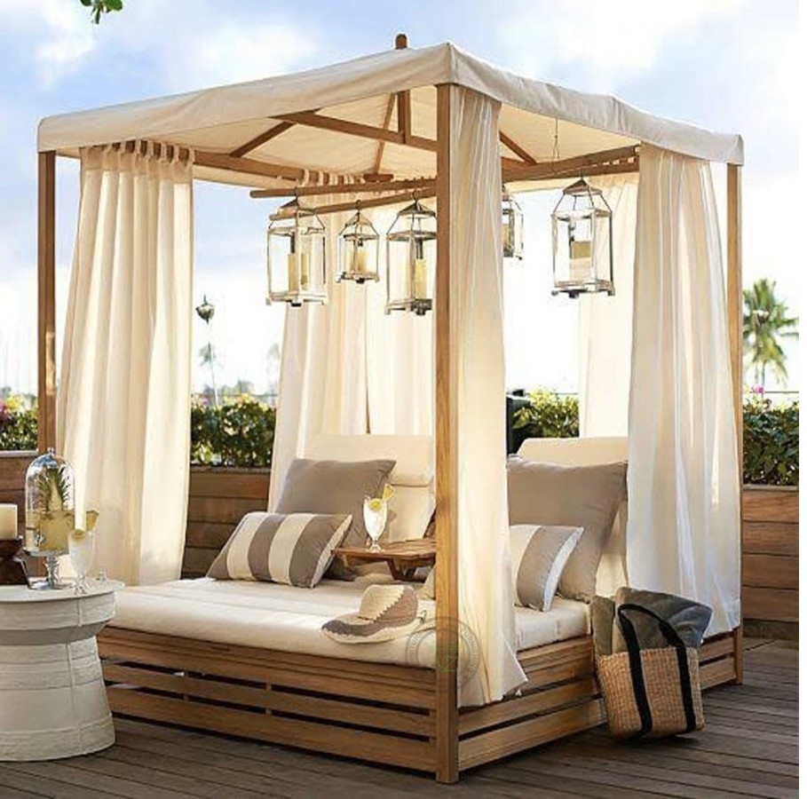 Gazebo Double Sun Lounger Jati - Daybed - Aqma Teak Furniture ...