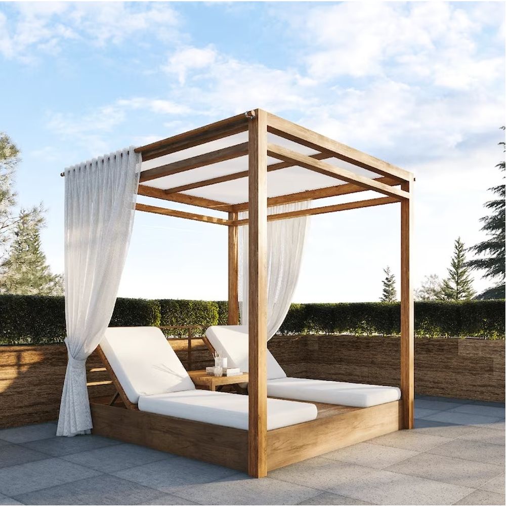 Teak Twin Outdoor Daybed | Aqmateak.com | Jepara Teak furniture garden ...