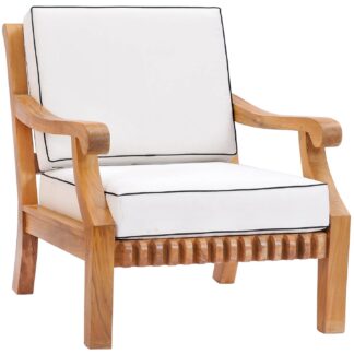 Teak Wood Saka Deep Seating Patio Lounge Chair with Cushions