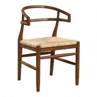 Carava outdoor woven teak garden chair with two circular backs
