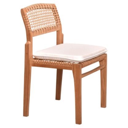 Pico teak chair with rattan backrest