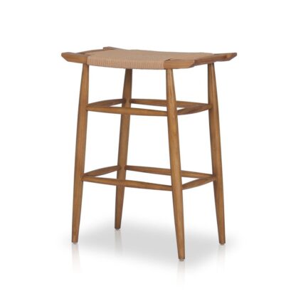 Woven Barstool Made by Teak Wood Natural
