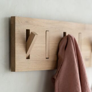 Teak Wood Wall Towel Hanger