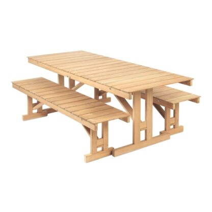 Okayama Natural Folding Teak Wood Dining Table Set