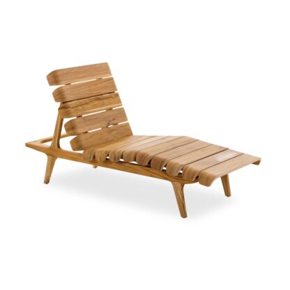 Palma solid teak wood sun lounger natural