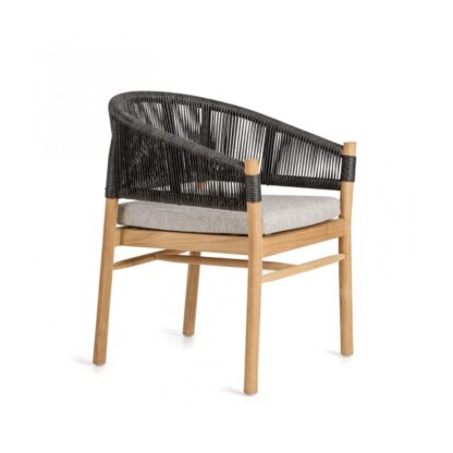 Savoko Garden Dining Chair Teak And Rope