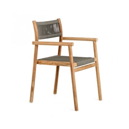 Volso Teak Dining Chair And Rope Armrest