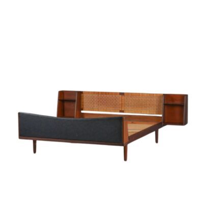 Bed Samaya Wooden Teak With Nakas And Fabric Customm Color