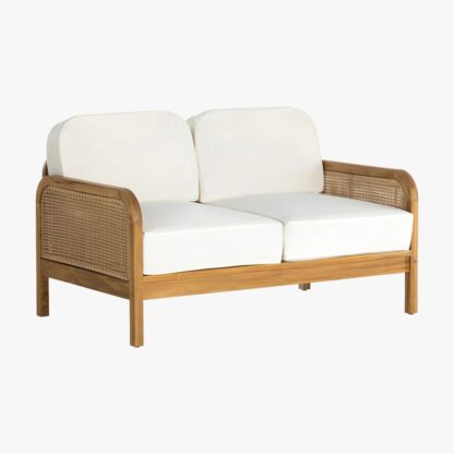 Sofa 2 Seater Benny Teak and Backrest Rattan