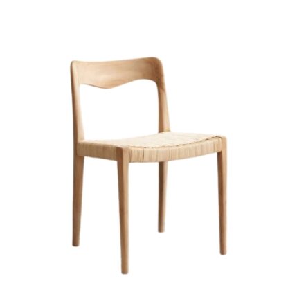 Dining Chair Outdoor With Rope Teak Wood