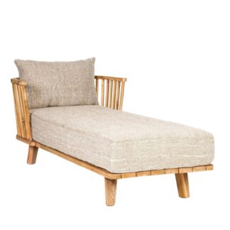 Lounge Bed Teak Wood Washed Brown Premium Quality