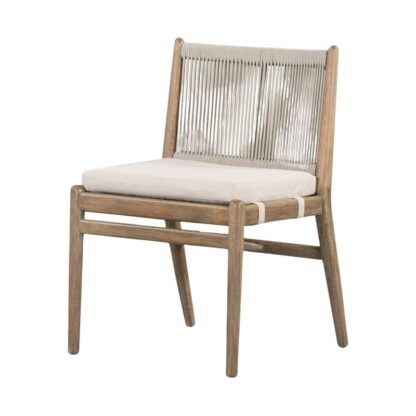 Dining Chair Outdoor Rafless Rope Teak Wood