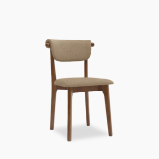Modern Solid Teak Wood Dining Chair Furniture Curved Backrest