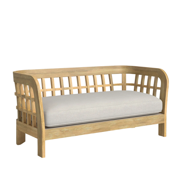 Classic Grid Teak Sofa Outdoor