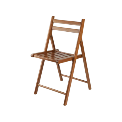 Classic Teak Folding Chair with Horizontal Backrest Design
