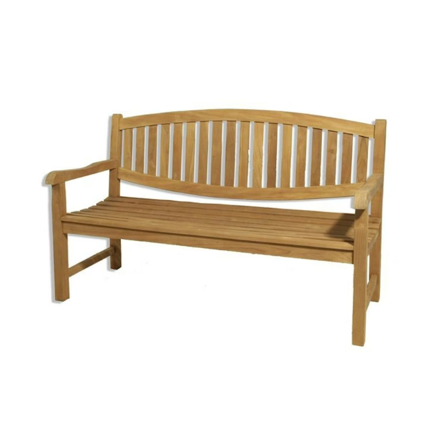 Curved Back Teak Garden Bench