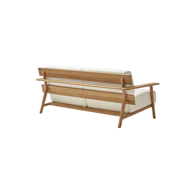Dual Slat Back Teak Outdoor Sofa 2