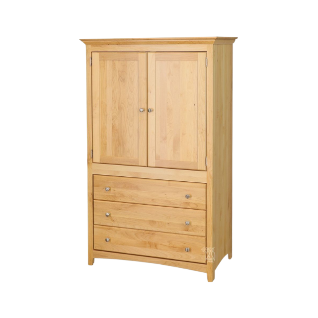 Modern Minimalist Teak Tallboy with Three Tier Storage