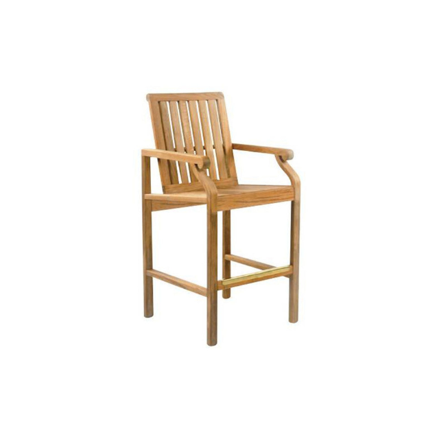 Traditional Teak Armrest Bar Chair