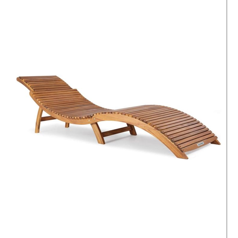 modern minimalist teak sun lounger with S shape_wavy design