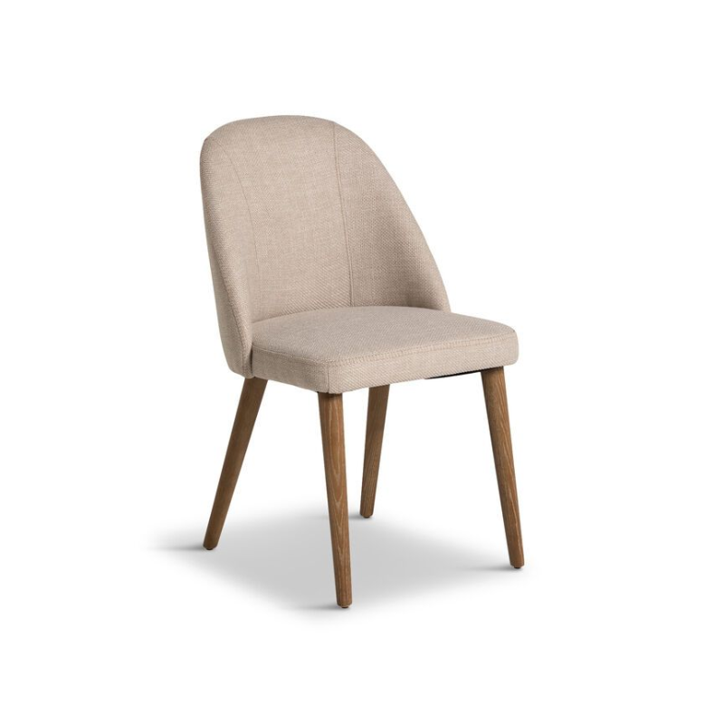 scandinavian modern teak dining chair with tapered dowel legs